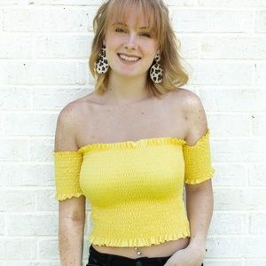 Smocked off the shoulder top